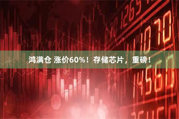鸿满仓 涨价60%！存储芯片，重磅！