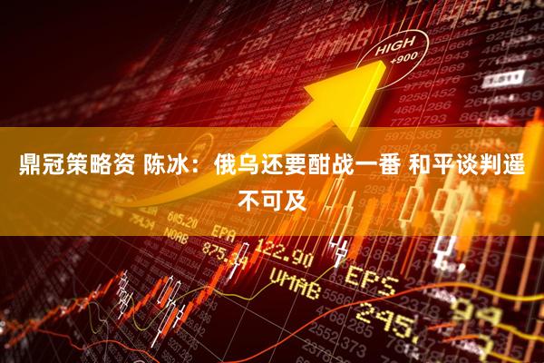 鼎冠策略资 陈冰:俄乌还要酣战一番 和平谈判遥不可及